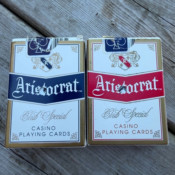 Aristocrat Casino Playing Cards - Red and Blue - Picture 1 of 6